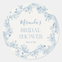 Blue Chinoiserie Brautparty Sticker