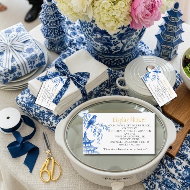 Blue Chinoiserie  Bridal Display Shower    Begleitkarte (Blue Chinoiserie Bridal Display Shower Enclosure Card)