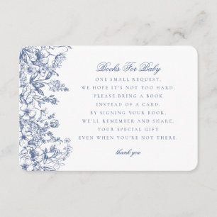 Blue Chinoiserie Bücher für die Einladung zum Baby