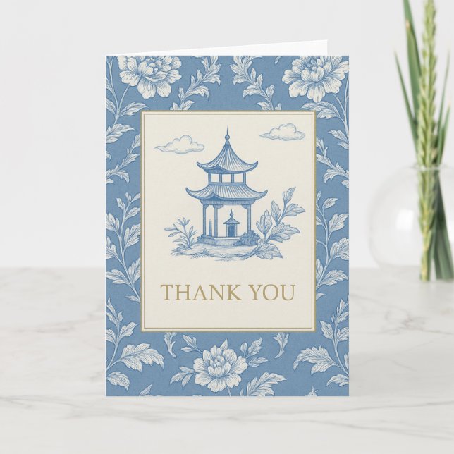 Blue Chinoiserie Card  Karte (Vorderseite)