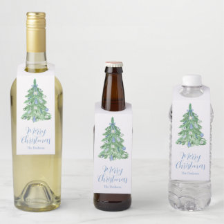 Blue Chinoiserie Christmas Flaschenanhänger