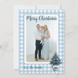 Blue Chinoiserie Christmas tree Grandmillenial Feiertagskarte