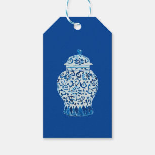 Blue Chinoiserie Ginger Jar Jars Gift Tags Geschenkanhänger