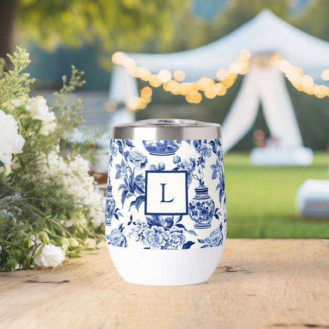 Blue Chinoiserie Monogram  (Hochzeit (gedreht))