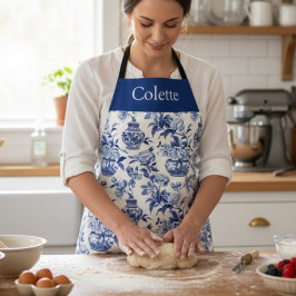 Blue Chinoiserie Monogram Name Schürze