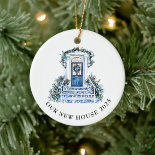 Blue Chinoiserie New House Keramik Ornament