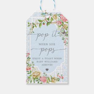 Blue Chinoiserie Pop, wenn sie Pop Tag bevorzugen Geschenkanhänger
