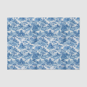 Blue Chinoiserie Porcelaine chinese Seidenpapier