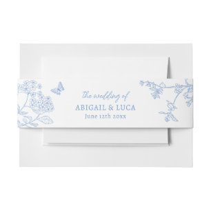 Blue Chinoiserie Toile de Jouy Wedding Einladungsbanderole