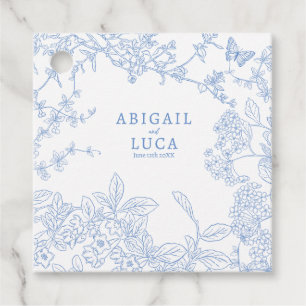 Blue Chinoiserie Toile de Jouy Wedding Rett Date Geschenkanhänger