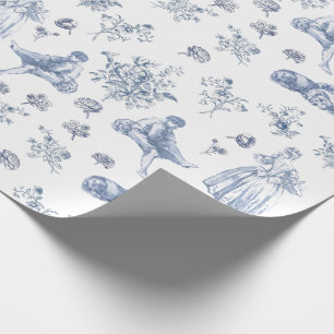 Blue Chinoiserie Town Factory Stores Geschenkpapier