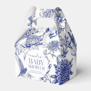 Blue Chinoiserie Viktorianisch Floral Baby Dusche Geschenkschachtel
