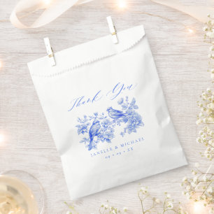 Blue Chinoiserie Vintag Love Birds Hochzeit Geschenktütchen
