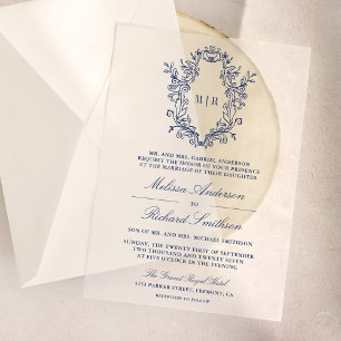 Blue Chinoiserie Wappen Monogram Wedding