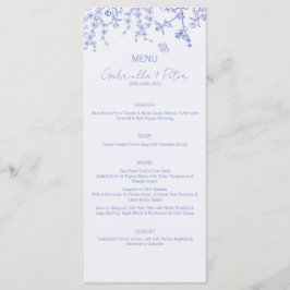 Blue Chinoiserie Wedding Menu Menükarte