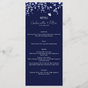Blue Chinoiserie Wedding Menu Menükarte