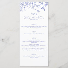 Blue Chinoiserie Wedding Menu Menükarte