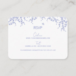 Blue Chinoiserie Wedding RSVP Card Begleitkarte