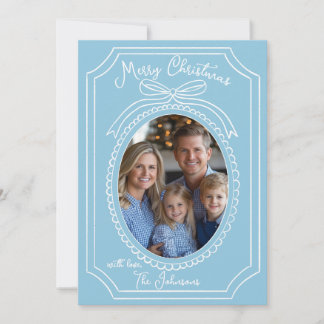 Blue Chinoiserie Weihnachtskarte Feiertagskarte