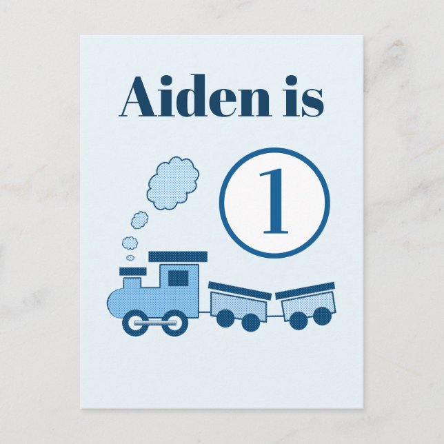 Blue Choo Choo Train Postkarte (Vorderseite)