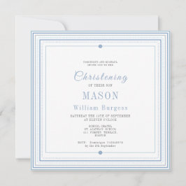 Blue Christening Taufe Einfache Skripte Moderne Ankündigung