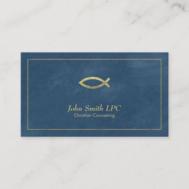 Blue Christlich Counselor Ichthus Ernennung Terminkarte (Vorderseite)