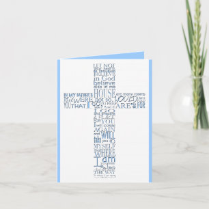 Blue Christlich Cross John 14 Beileid Vielen Dank Dankeskarte