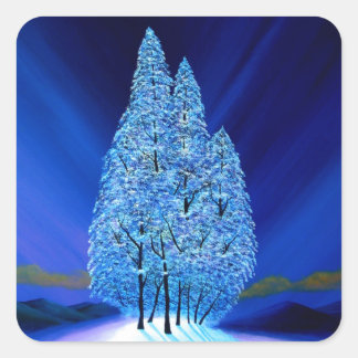 Blue Christmas #7 Quadratischer Aufkleber