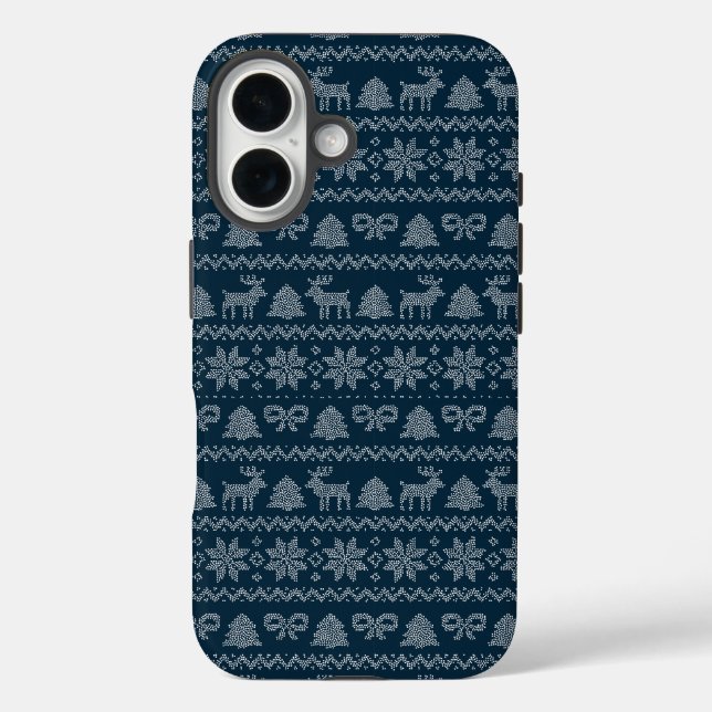 Blue Christmas Apfel iPhone 16 Fall Case-Mate iPhone Hülle (Rückseite)