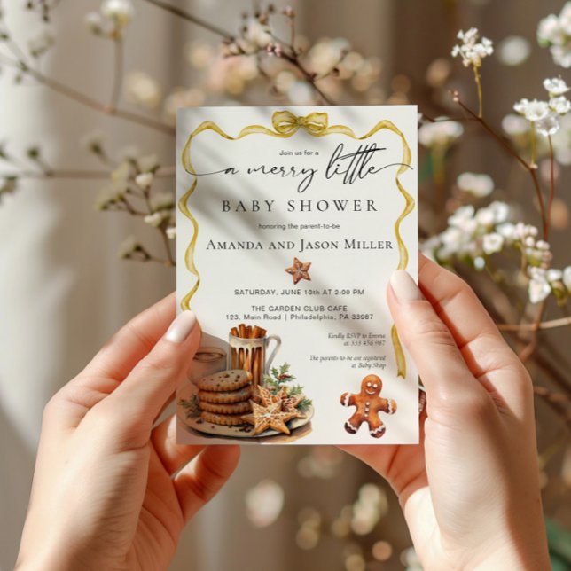 Blue Christmas Baby Dusche elegant neutrales Gold Save The Date (Von Creator hochgeladen)