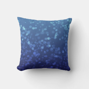 Blue Christmas Bokeh Pattern Kissen