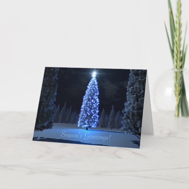 Blue Christmas Card Feiertagskarte (Vorderseite)