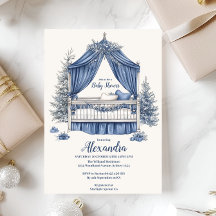 Blue Christmas Crib Baby Dusche