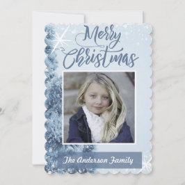 Blue Christmas Foto Card Feiertagskarte
