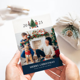 Blue Christmas Foto Collage Urlaubskarte Feiertagskarte