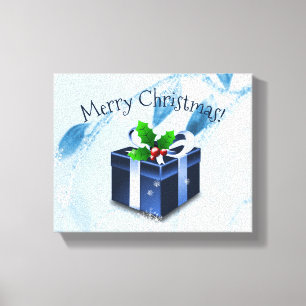 Blue Christmas Geschenk Canvas Print Leinwanddruck