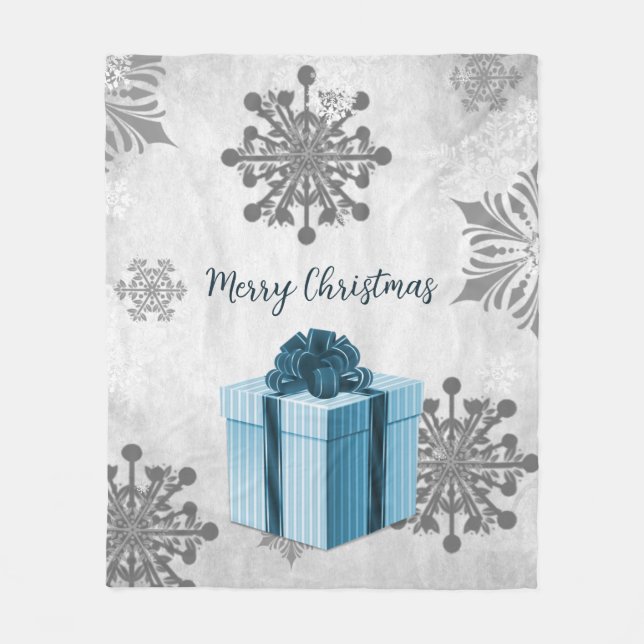 Blue Christmas Geschenk Holiday Fleece Blanket (Vorderseite)
