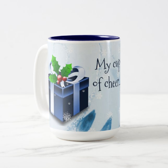 Blue Christmas Geschenk Kaffee Tasse (Vorderseite Links)