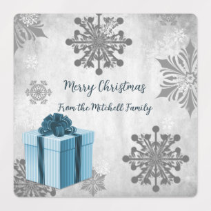 Blue Christmas Geschenke Holiday Baking Labels Etiketten