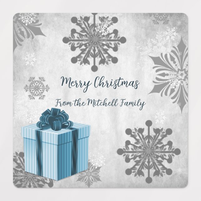 Blue Christmas Geschenke Holiday Baking Labels Etiketten (Design 1)