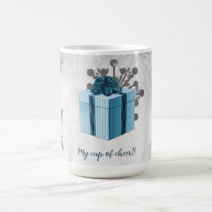 Blue Christmas Gift Holiday Tasse
