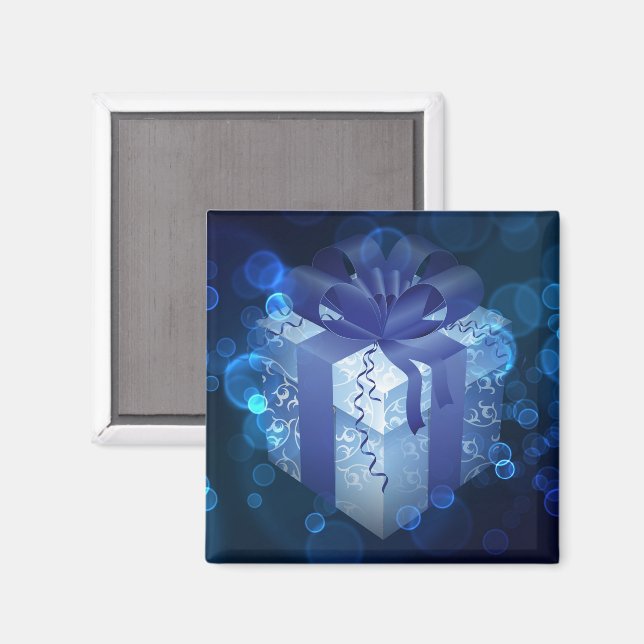 Blue Christmas Gift Magnet (Vorderseite/Rückseite)