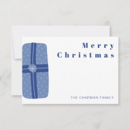 Blue Christmas Holiday Family Vielen Dank Dankeskarte
