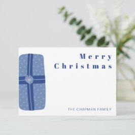 Blue Christmas Holiday Family Vielen Dank Dankeskarte