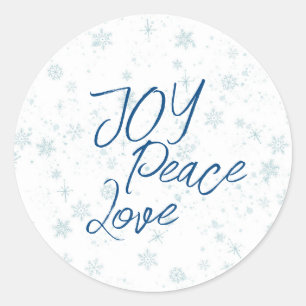 Blue Christmas Holiday Joy Peace Liebe Runder Aufkleber