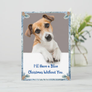 Blue Christmas Niedlicher Jack Russell Holiday Car Feiertagskarte