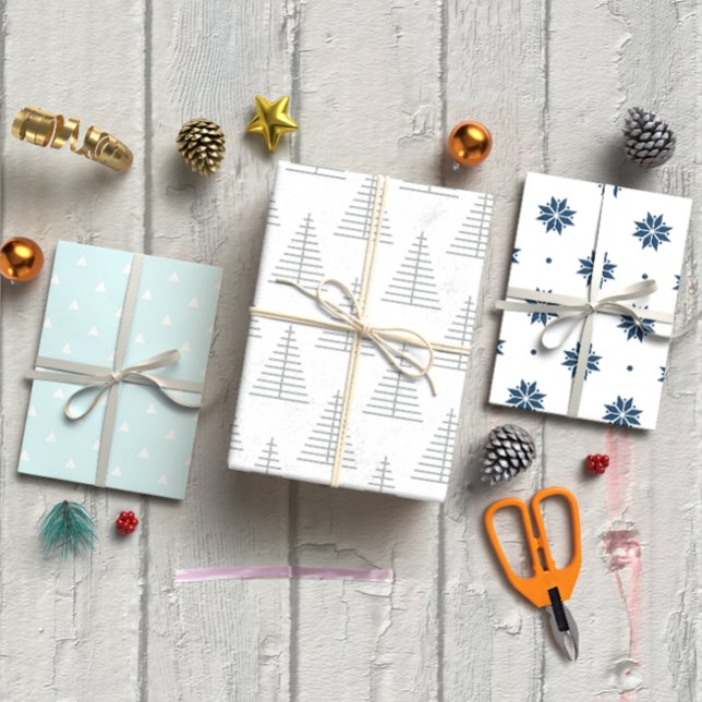 Blue Christmas Nordic Set 3 Geschenkpapier Set (Von Creator hochgeladen)