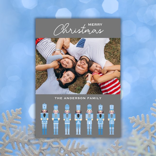 BLUE CHRISTMAS NUTCRACKER FOTO GREETKARTE EINLADUNG (Von Creator hochgeladen)