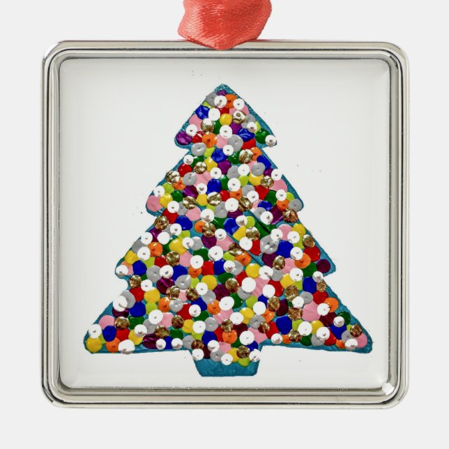 Blue Christmas Ornament Aus Metall (Vorne)