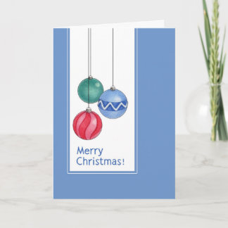 Blue Christmas Ornament Card Feiertagskarte